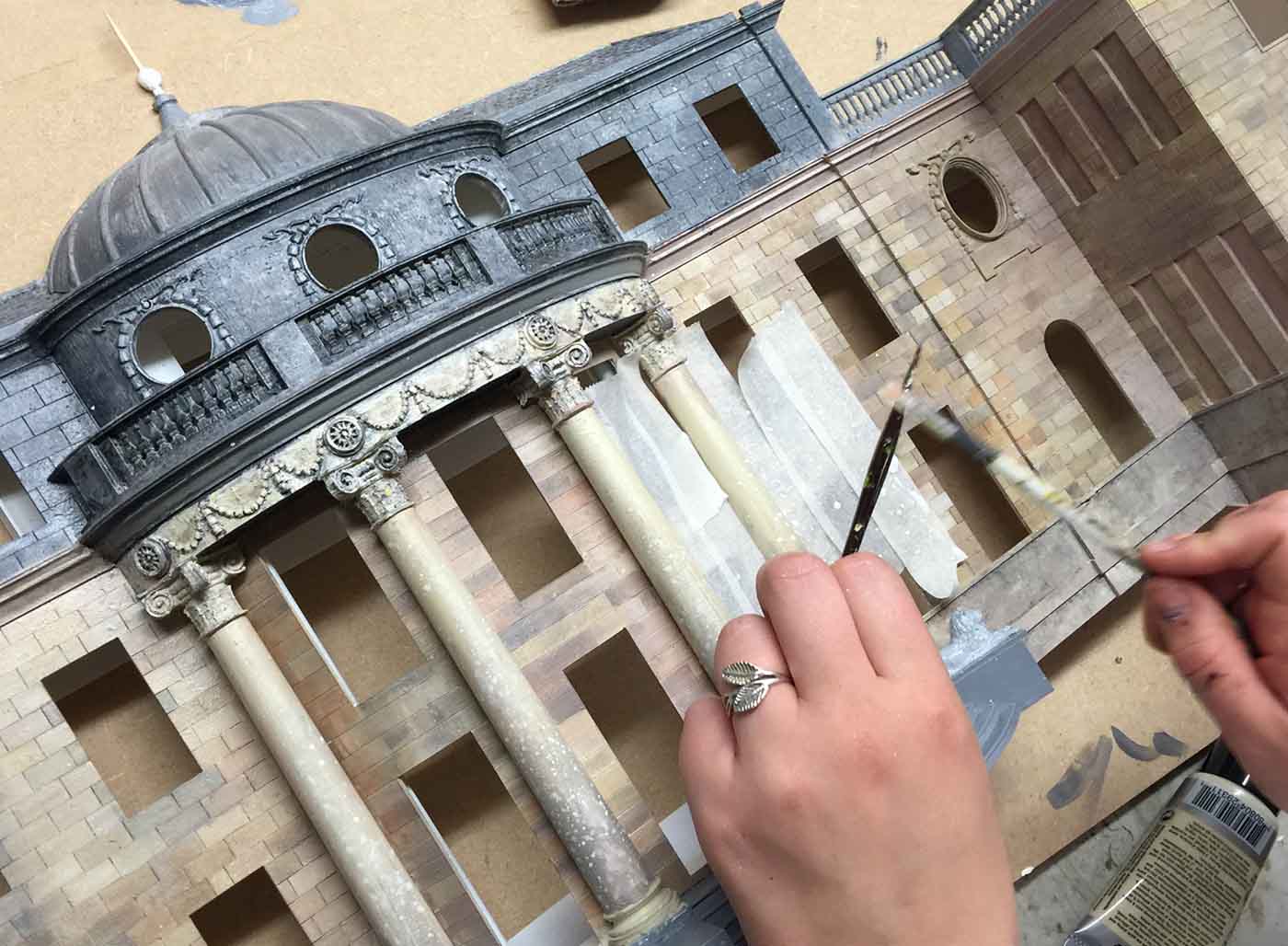 Bamford Estate miniature model houses in progress from Little House London