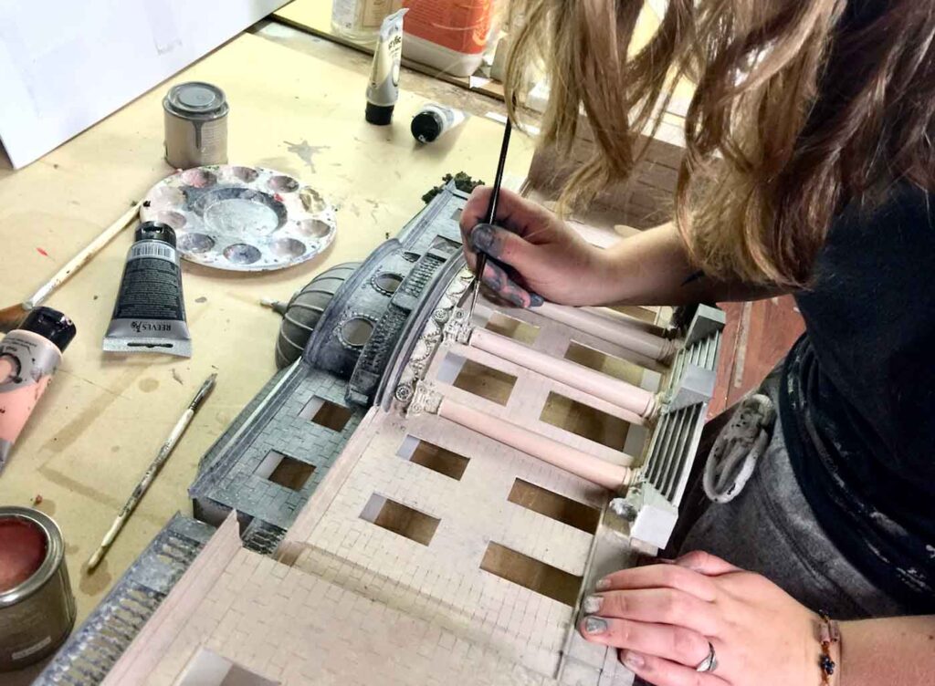 Bamford Estate miniature model houses in progress from Little House London