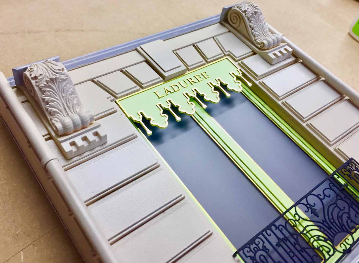 Laduree building miniature model houses in progress from Little House London