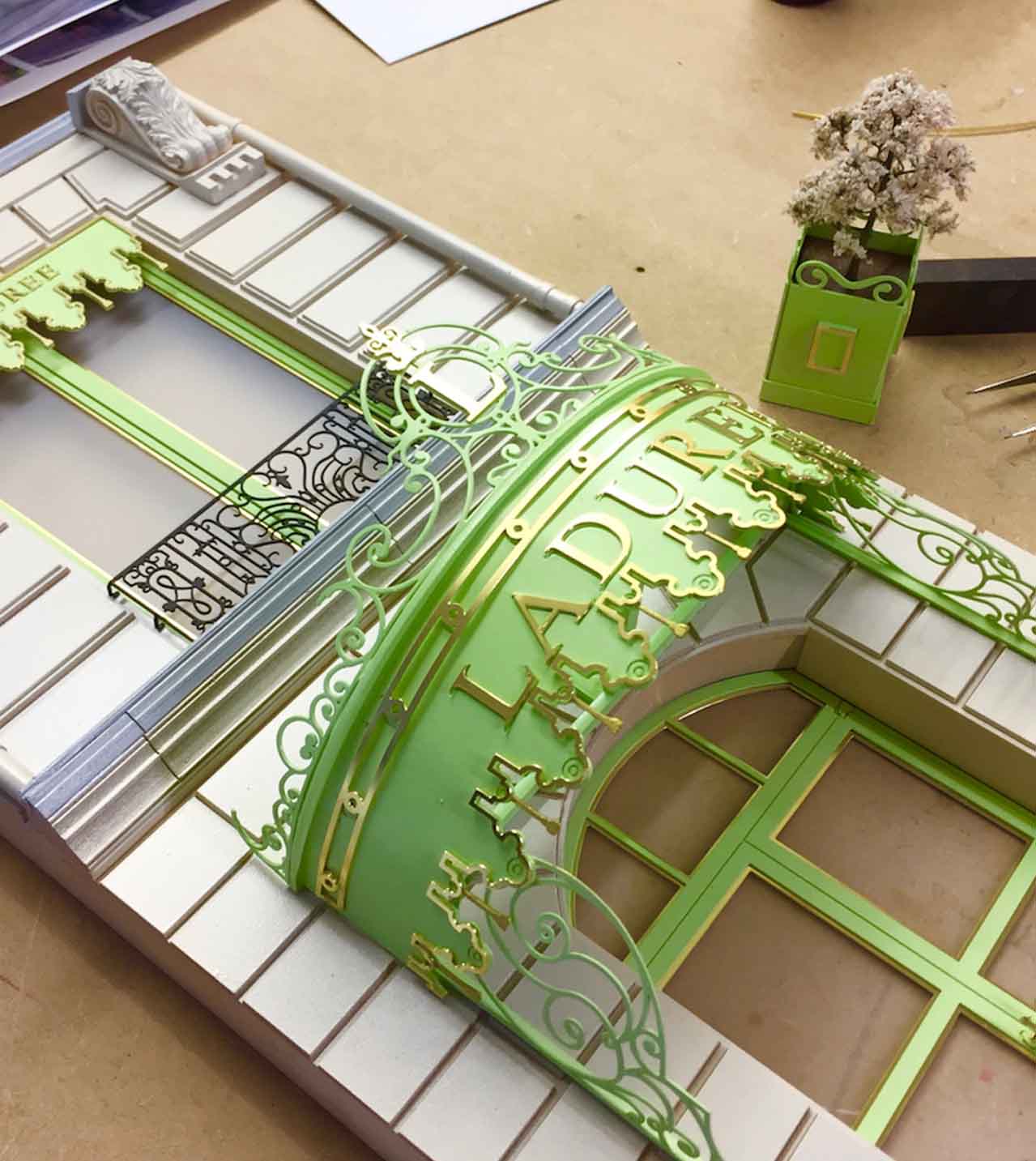 Laduree miniature model shop front building from Little House London