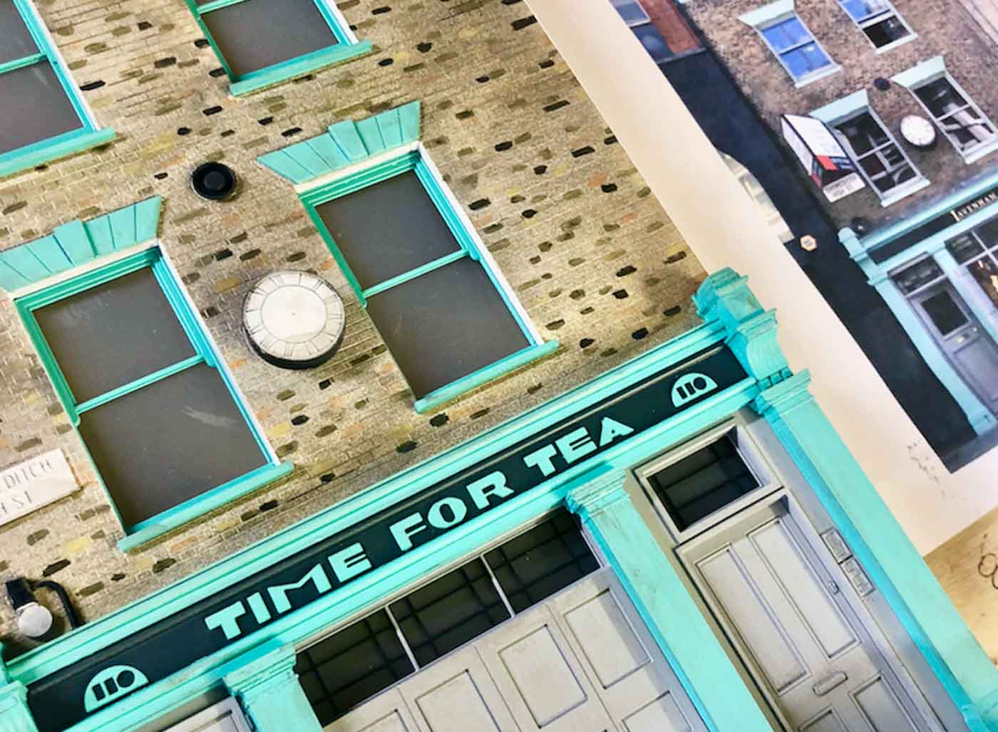 Restaurant Time for tea miniature model shop front from Little House London