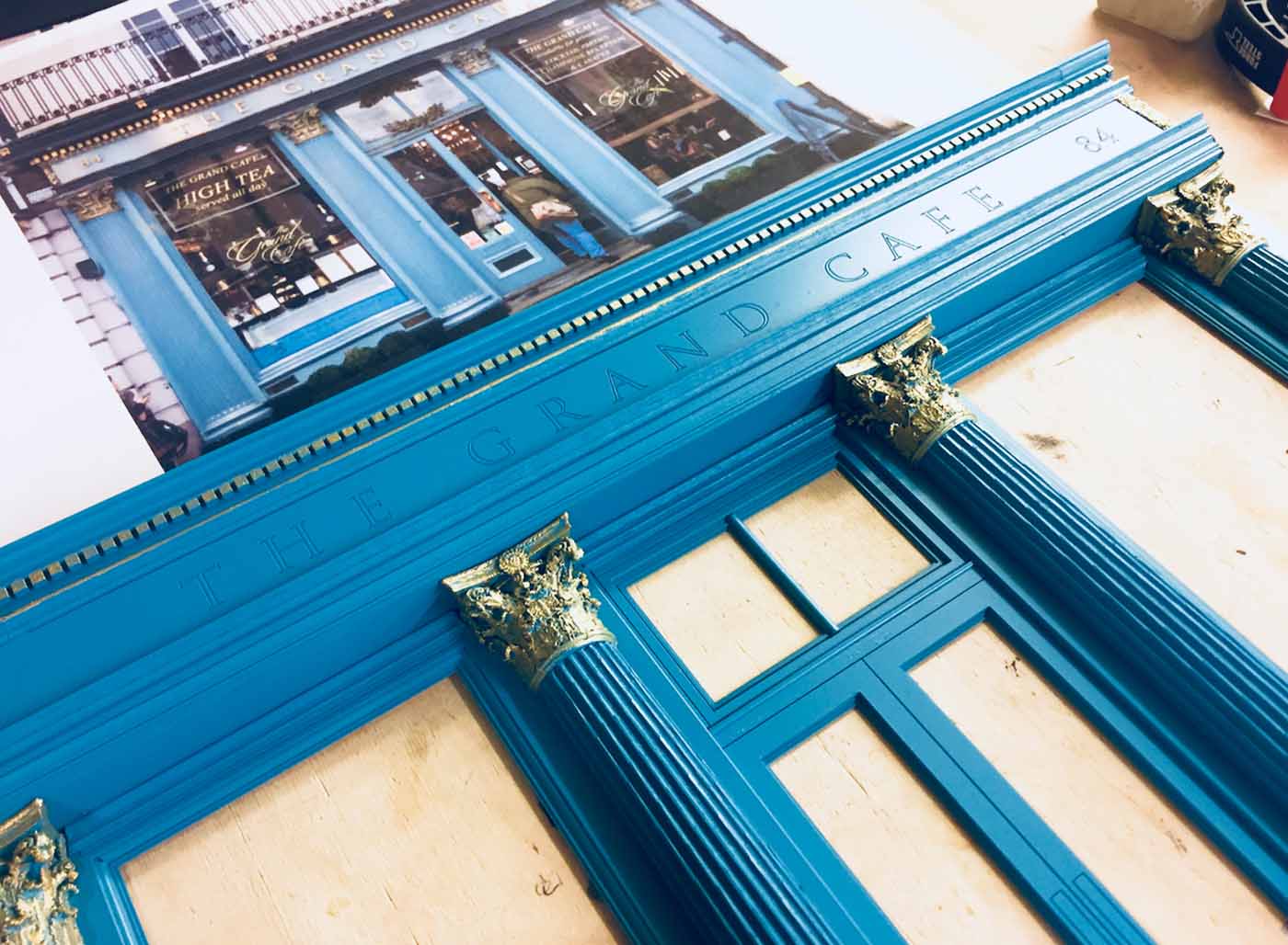 The Grand Cafe restaurant miniature model shop front from Little House London