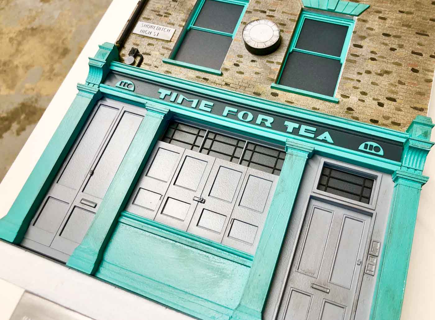 Restaurant Time for tea miniature model shop front from Little House London